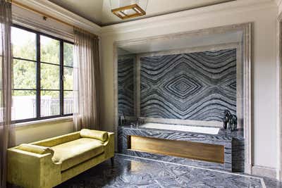  Transitional Family Home Bathroom. Holmby Hills Residence by KES Studio.