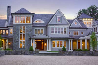  Transitional Family Home Exterior. Aberdeen Creek Residence by Purple Cherry Architects.