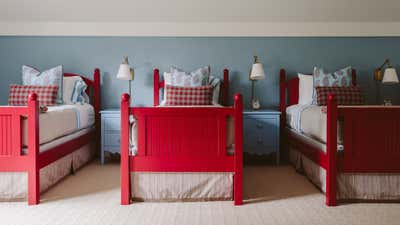 Cottage Vacation Home Children's Room. Multigenerational Lake House by Tom Stringer Design Partners.