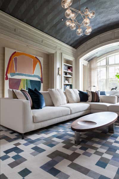  Eclectic Contemporary Family Home Living Room. MERRICK by Huntley & Company.