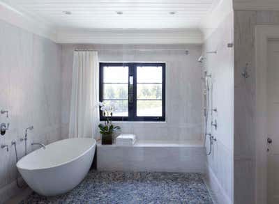 Eclectic Beach House Bathroom. Ocean Road #1 by Stephens Design Group, Inc..