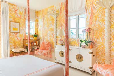  Traditional Beach House Bedroom. Kips Bay Palm Beach 2019 by Meg Braff Designs.