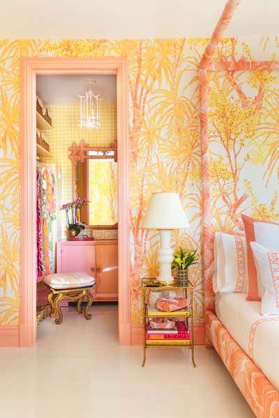  Eclectic Traditional Beach House Bedroom. Kips Bay Palm Beach 2019 by Meg Braff Designs.