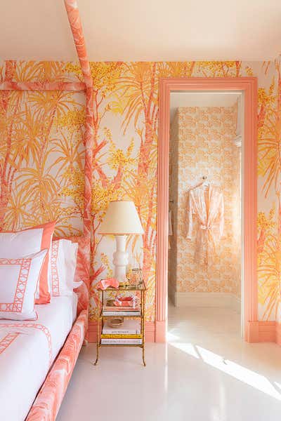  Eclectic Beach House Bedroom. Kips Bay Palm Beach 2019 by Meg Braff Designs.