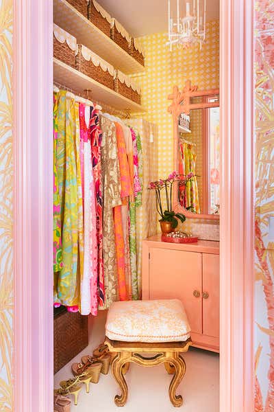  Eclectic Beach House Storage Room and Closet. Kips Bay Palm Beach 2019 by Meg Braff Designs.