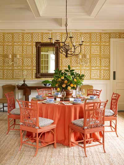 Eclectic Country House Dining Room. Southampton Residence by Meg Braff Designs.