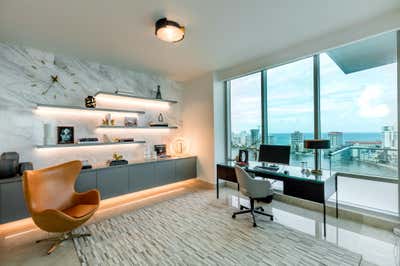 Contemporary Office and Study. Penthouse Leisure by Fernando Rodriguez Studio.