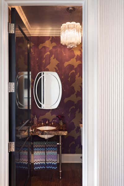  Mid-Century Modern Art Deco Family Home Bathroom. Willow Road by Michael Garvey Interiors.