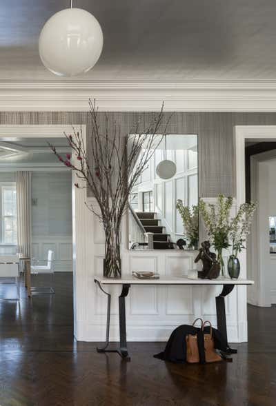  Asian Family Home Entry and Hall. North Maple Avenue by Michael Garvey Interiors.