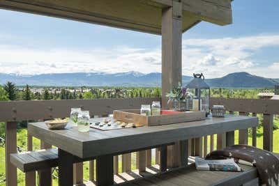 Modern Patio and Deck. Jackson, Wyoming by Michael Garvey Interiors.
