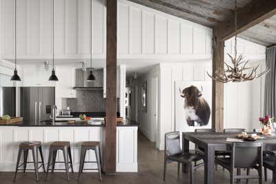  Farmhouse Rustic Vacation Home Kitchen. Jackson, Wyoming by Michael Garvey Interiors.