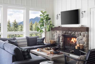  Rustic Cottage Vacation Home Living Room. Jackson, Wyoming by Michael Garvey Interiors.