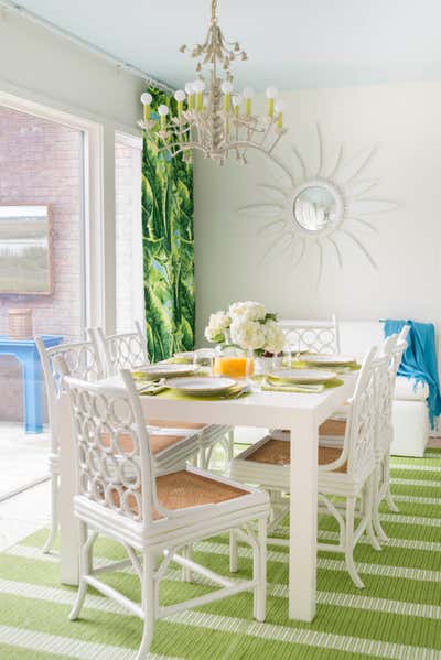  Mid-Century Modern Vacation Home Dining Room. Sea Island Beach House by Meg Braff Designs.