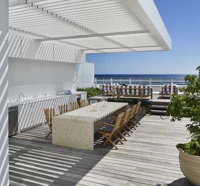 Coastal Patio and Deck. Surfside Residence by Joe Serrins Architecture Studio.
