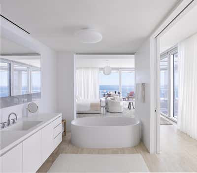  Contemporary Apartment Bathroom. Surfside Residence by Joe Serrins Architecture Studio.