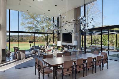 Modern Country House Dining Room. Tennessee Farmhouse by Meyer Davis.