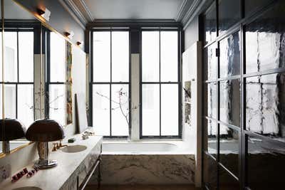  Industrial Maximalist Apartment Bathroom. Soho Loft by Meyer Davis.