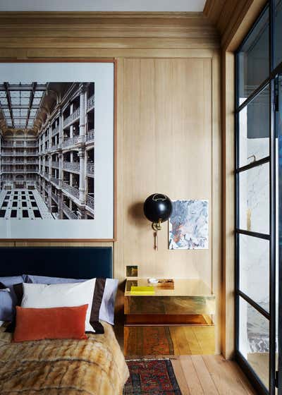  Industrial Maximalist Apartment Bedroom. Soho Loft by Meyer Davis.