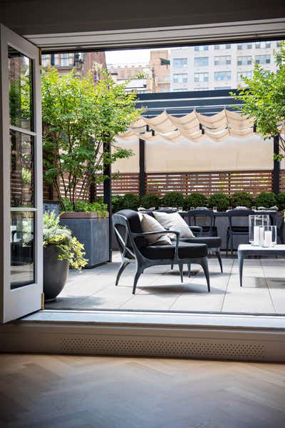 Modern Apartment Patio and Deck. Apartment for Anne Hathaway by Gramercy Design.