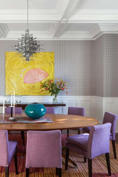  Coastal Contemporary Beach House Dining Room. Water Mill Residence by Robert Kaner Interior Design.