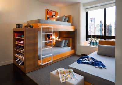 Contemporary Apartment Children's Room. United Nations Plaza Residence by Robert Kaner Interior Design.
