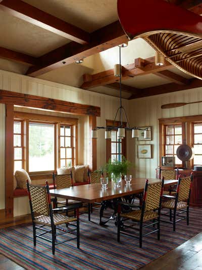  Cottage Vacation Home Dining Room. Fishing Cabin by Juan Montoya Design.