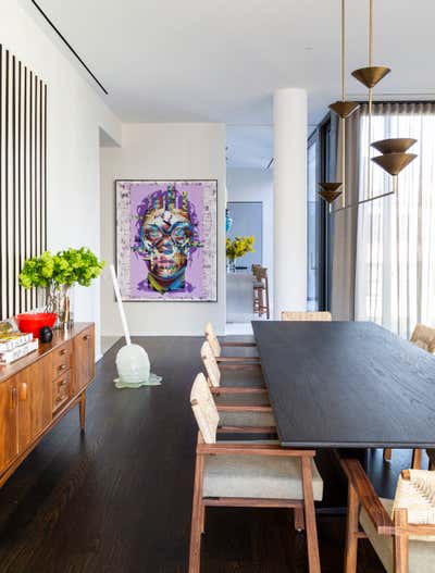  Eclectic Apartment Dining Room. 42 Crosby St by Samuel Amoia Associates.
