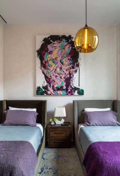  Eclectic Apartment Bedroom. 42 Crosby St by Samuel Amoia Associates.