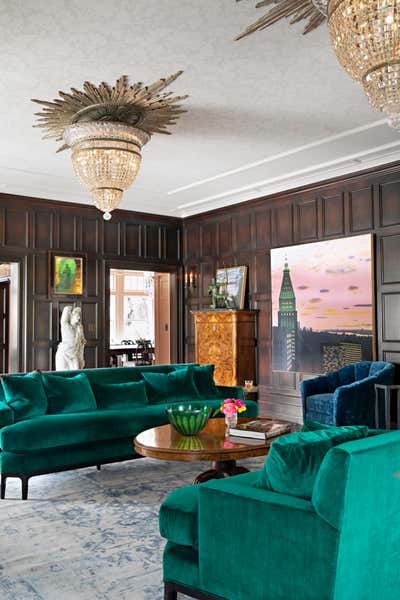  Art Deco Family Home Living Room. BERKSHIRE ESTATE by Kelly Ferm.