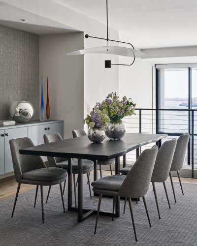 Modern Bachelor Pad Dining Room. Waterfront Loft by Lewis Birks LLC.