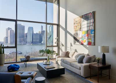 Modern Bachelor Pad Living Room. Waterfront Loft by Lewis Birks LLC.
