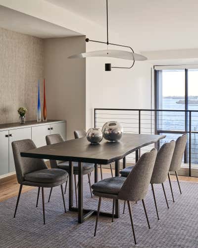  Contemporary Bachelor Pad Dining Room. Waterfront Loft by Lewis Birks LLC.