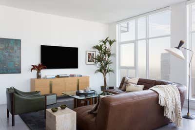  Mid-Century Modern Apartment Living Room. Hill St High Rise by Hive LA Home.