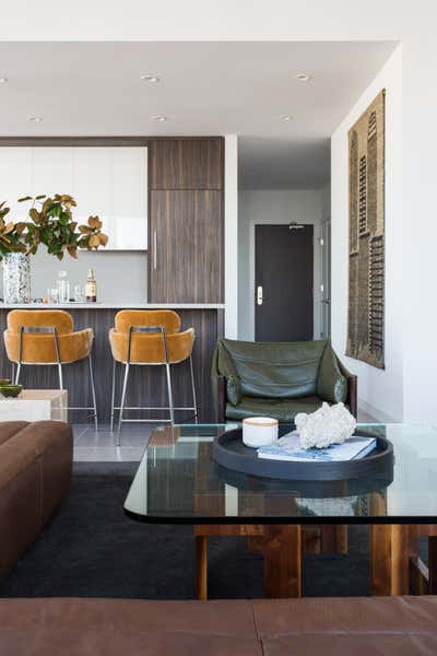  Mid-Century Modern Apartment Living Room. Hill St High Rise by Hive LA Home.