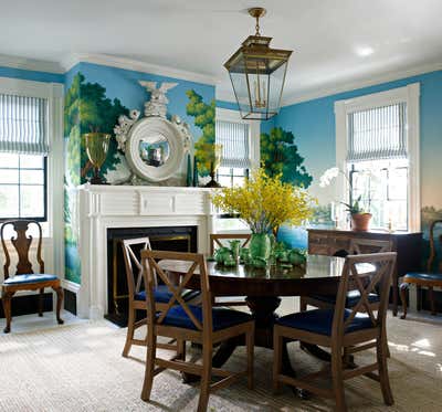  Traditional Maximalist Vacation Home Dining Room. Historic Sag Harbor Home by Nick Olsen Inc..