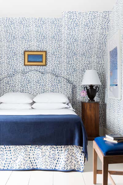  Maximalist Vacation Home Bedroom. Historic Sag Harbor Home by Nick Olsen Inc..
