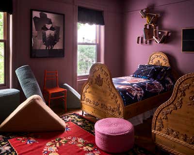  Maximalist Family Home Bedroom. Brooklyn Brownstone by Charlap Hyman & Herrero.