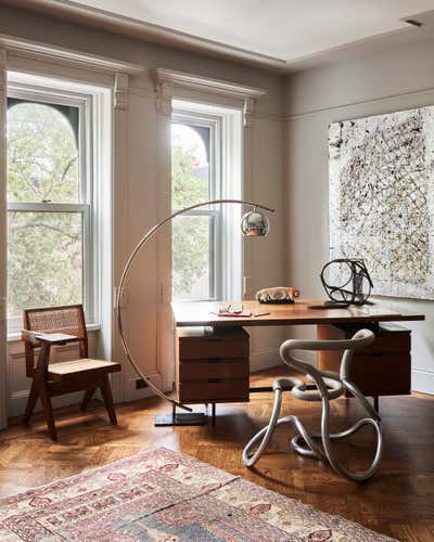 Maximalist Family Home Office and Study. Brooklyn Brownstone by Charlap Hyman & Herrero.