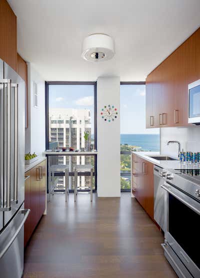  Mid-Century Modern Apartment Kitchen. Gold Coast Renovation by Todd M. Haley.