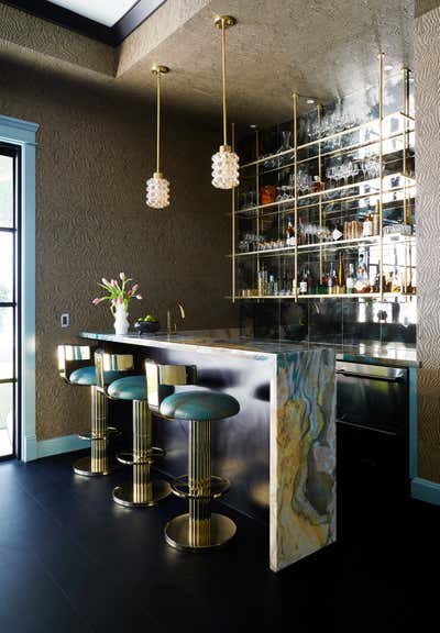  Contemporary Eclectic Family Home Bar and Game Room. bel air contemporary  by Black Lacquer Design.