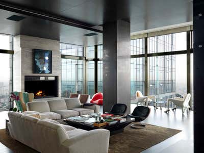 Contemporary Apartment Living Room. PENTHOUSE IN MOSCOW by Iosa Ghini Associati.