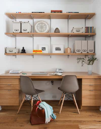  Mid-Century Modern Family Home Office and Study. Iden Avenue House by Victoria Kirk Interiors.