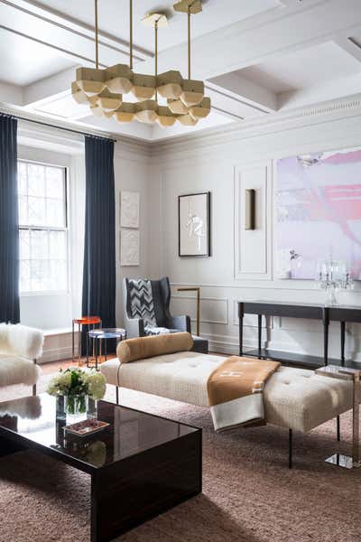  Transitional Family Home Living Room. Holiday House NYC by Jasmine Lam Interior Design + Architecture.