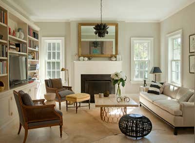  Mid-Century Modern Family Home Living Room. East Hampton by Louise Voyazis Interior Design.