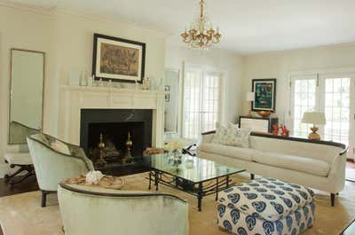  English Country Living Room. East Hampton by Louise Voyazis Interior Design.
