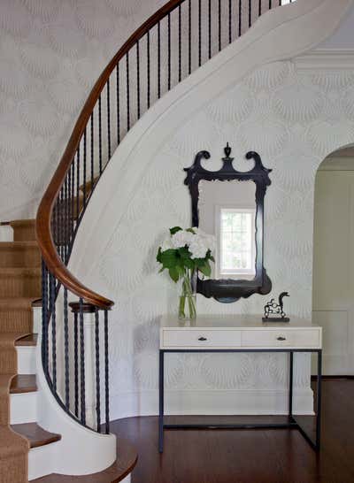  Traditional Family Home Entry and Hall. East Hampton by Louise Voyazis Interior Design.