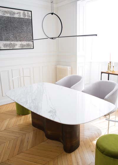  Contemporary Apartment Dining Room. 75008 by Studio Etienne Bas.