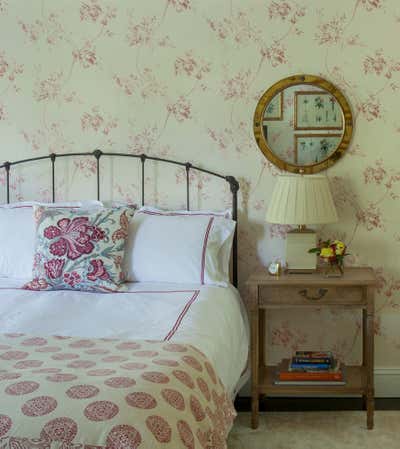  English Country Family Home Bedroom. Hancock Park by Louise Voyazis Interior Design.