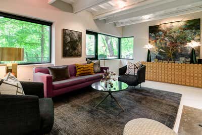  Mid-Century Modern Family Home Living Room. An International Style Ravine Home by Spencer Design Associates.