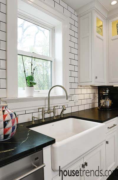  Farmhouse Family Home Kitchen. New Take on a Victorian Foursquare by Spencer Design Associates.